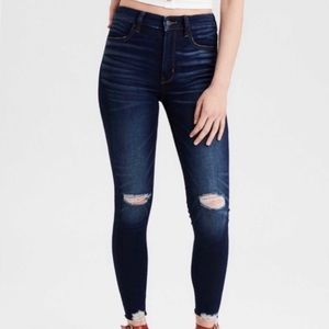 American Eagle Ne(x)t Level Stretch Super High Rise Jeggings in Darkness Falls